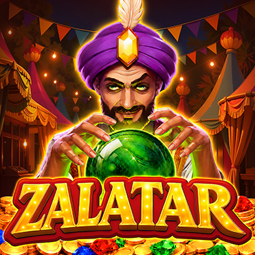 Zalatar slot game by Endorphina featuring a mystical fortune teller, crystal ball, Hold & Win jackpots and magical adventure theme