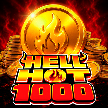 Hell Hot 1000 online slot by Endorphina featuring a fiery gold coin and fruit slot game logo