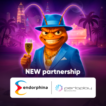 Anuncio de asociación entre Endorphina y PerlaPlay.it que destaca la expansión del catálogo prémium de tragamonedas en línea de Endorphina y su creciente presencia en el mercado italiano de iGaming.