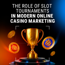 The Role of Slot Tournaments in Modern Online Casino Marketing – golden trophy with casino coins representing competitive slot tournaments and player engagement strategies.