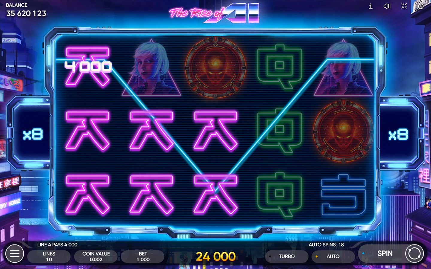BEST FUTURISTIC SLOTS OF 2021 | Try The Rise of AI slot now!