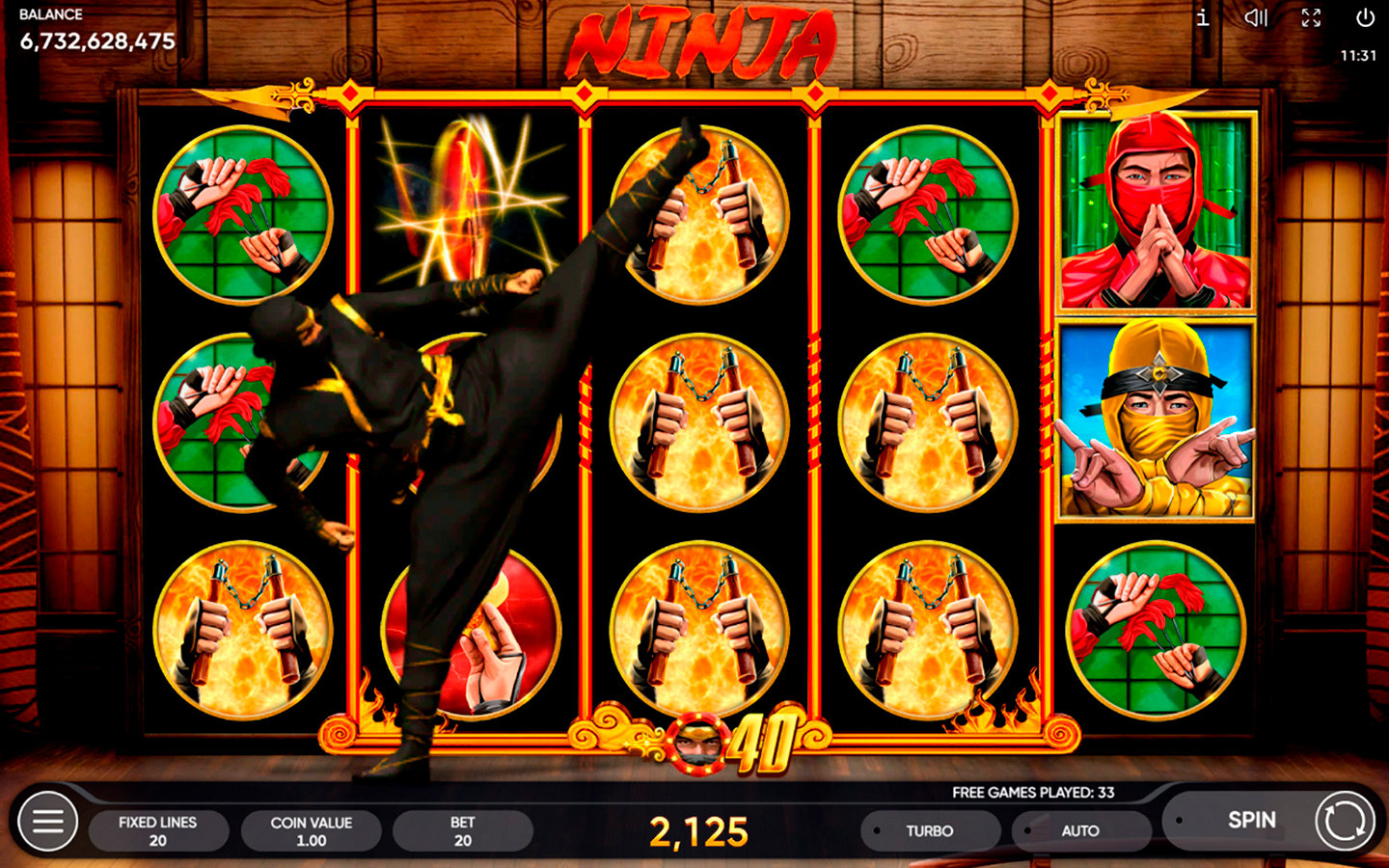 Play Ninja slot by top casino game developer!