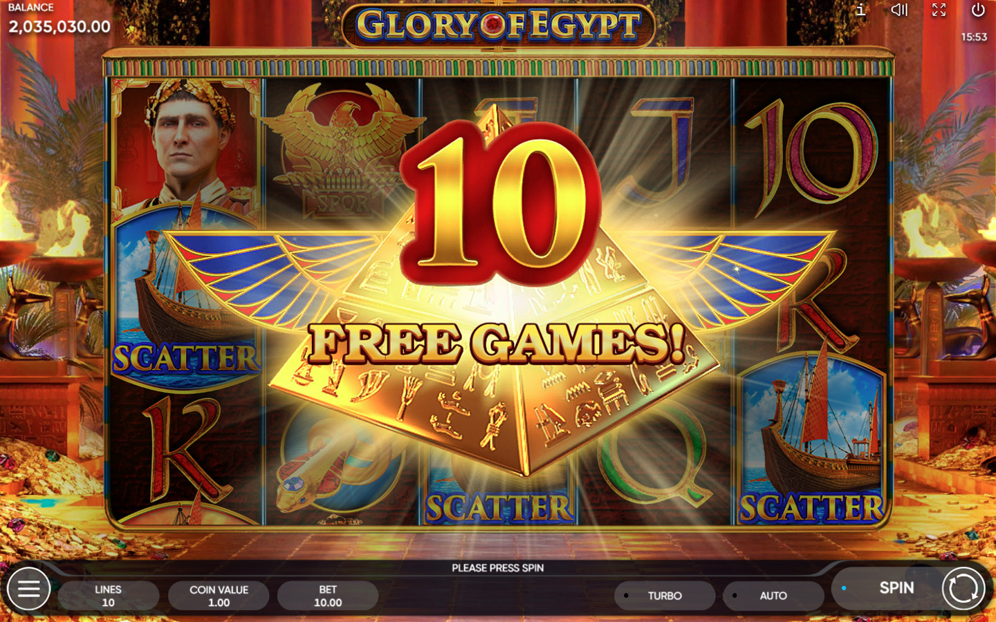 Play Glory of Egypt slot by top casino game developer!