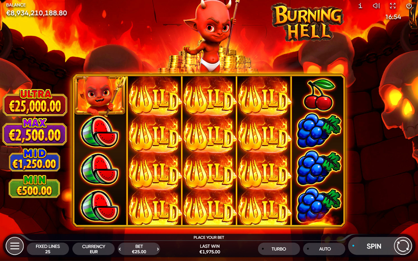 Play Burning Hell slot by top casino game developer!