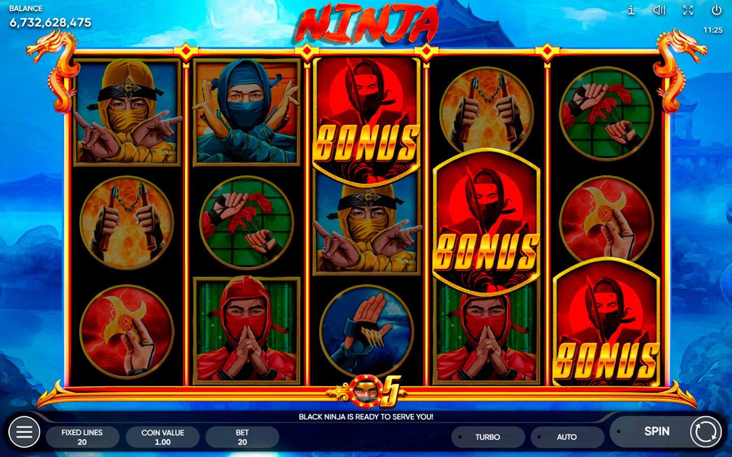 Play Ninja slot by top casino game developer!