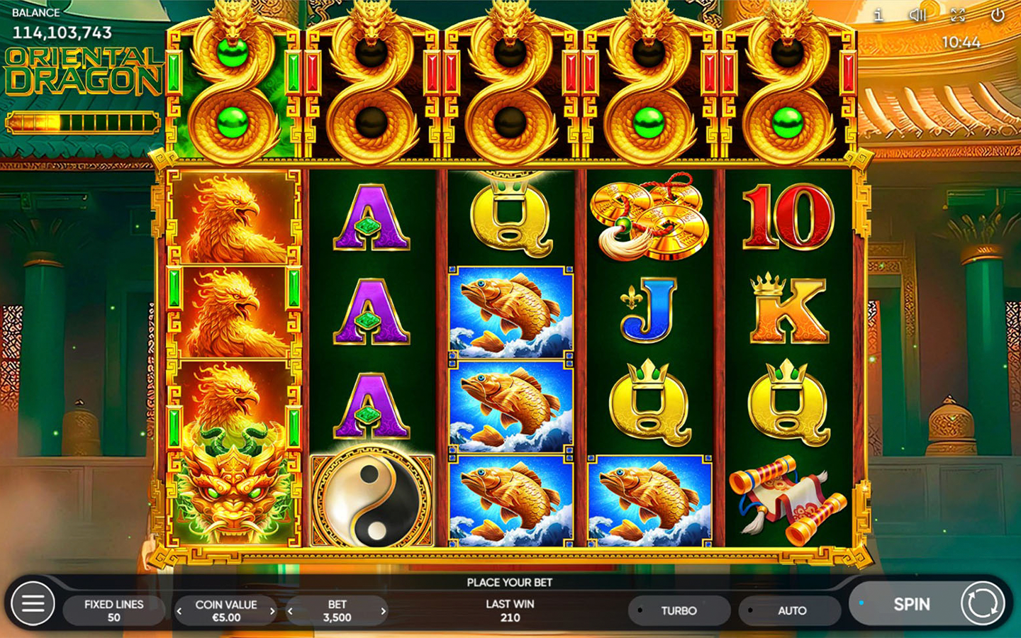 Play Oriental Dragon slot by top casino game developer!