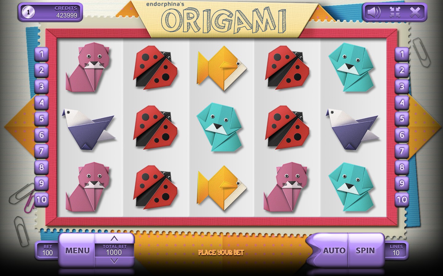 Best Cute Slots Play ORIGAMI slot now!