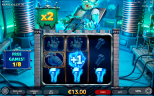 Monstroland slot gameplay by Endorphina showing Undead Free Games with Frankenstein’s monster, glowing Lightning symbols on the reels, an x2 multiplier, and the Free Games counter displaying 1 of 8.