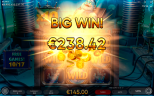 Monstroland slot gameplay by Endorphina showing a Big Win of €238.42 during Undead Free Games, with an x10 multiplier, glowing Wild symbols, flying gold coins, and Frankenstein’s monster in the background.