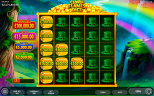Clover Time bonus game in Clover Flames Dice showing jackpot values and golden clover symbols on a 5x5 bonus grid.