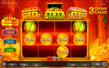 Endorphina 3 Golden Chests slot Mystery feature with question mark symbols, cash prizes and Hold and Win bonus grid