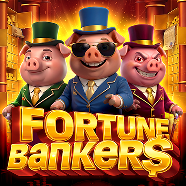 Fortune Bankers slot game by Endorphina featuring lucky pig bankers, bonus features, Free Games, jackpots, and high-value winning opportunities.
