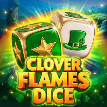 tragamonedas Clover Flames Dice de Endorphina con cuadrícula 5x5, dados dorados y función bonus Clover Time
