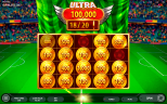 Football 2026 online slot Score Hold feature displaying collectible coin values, Ultra jackpot progress, and football-themed bonus gameplay with high-value rewards.