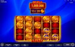 Burning Coins 100 Hold and Win bonus game with prize coins, blue Hot Hold Boost coins, and Ultra Jackpot progress at 13 of 20 coins.