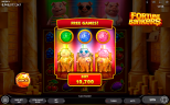 Fortune Bankers online slot game by Endorphina showing the Free Games feature, lucky pig characters, bonus symbols, and bonus buy option.