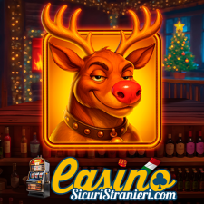 Casino Sicuri Stranieri review of Endorphina Bad Santa slot featuring a festive reindeer character in a Christmas bar setting