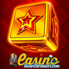Casino Sicuri Stranieri review of Endorphina Crown Coins Dice slot featuring a glowing golden cube with a star symbol in a fantasy castle setting