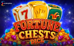 Fortune Chests Dice by Endorphina with golden dice, coins and colorful gemstones