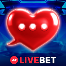 LiveBet casino review link image for Endorphina Love Show slot featuring a glowing red heart symbol