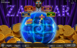 Zalatar slot jackpot feature by Endorphina showing the magical crystal ball awarding the MAX Jackpot during the Hold & Win bonus round.